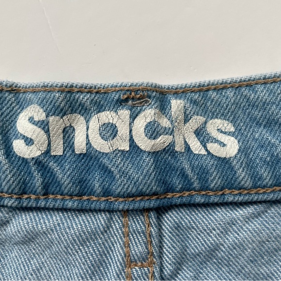 Anthropologie MOTHER Skirt Size 26 Snacks Maxi Light Wash Fall Denim Sugar Cone - Picture 8 of 15